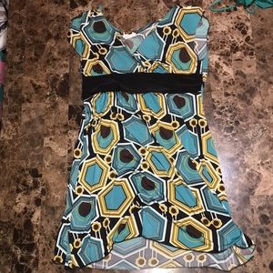 Two patterned dresses